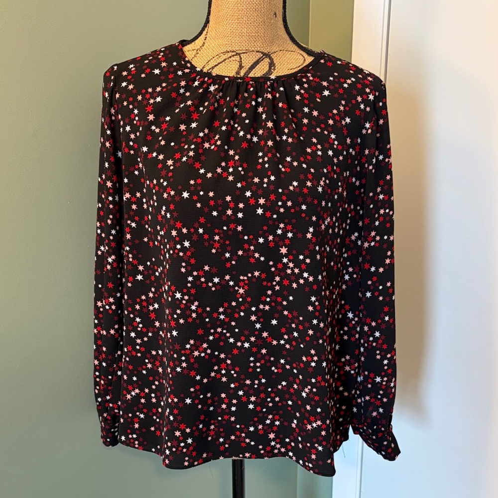 Michael Kors Black Blouse with Star Print